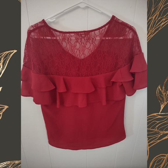 NWOT Candie's Romantic Ruffle Blouse - Picture 2 of 4